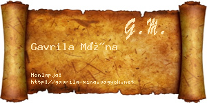 Gavrila Mína névjegykártya